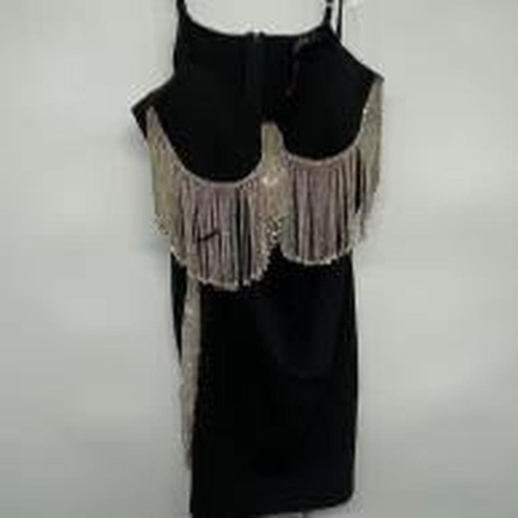 Cocktail dress with crystal fringe - Picture 1 of 1